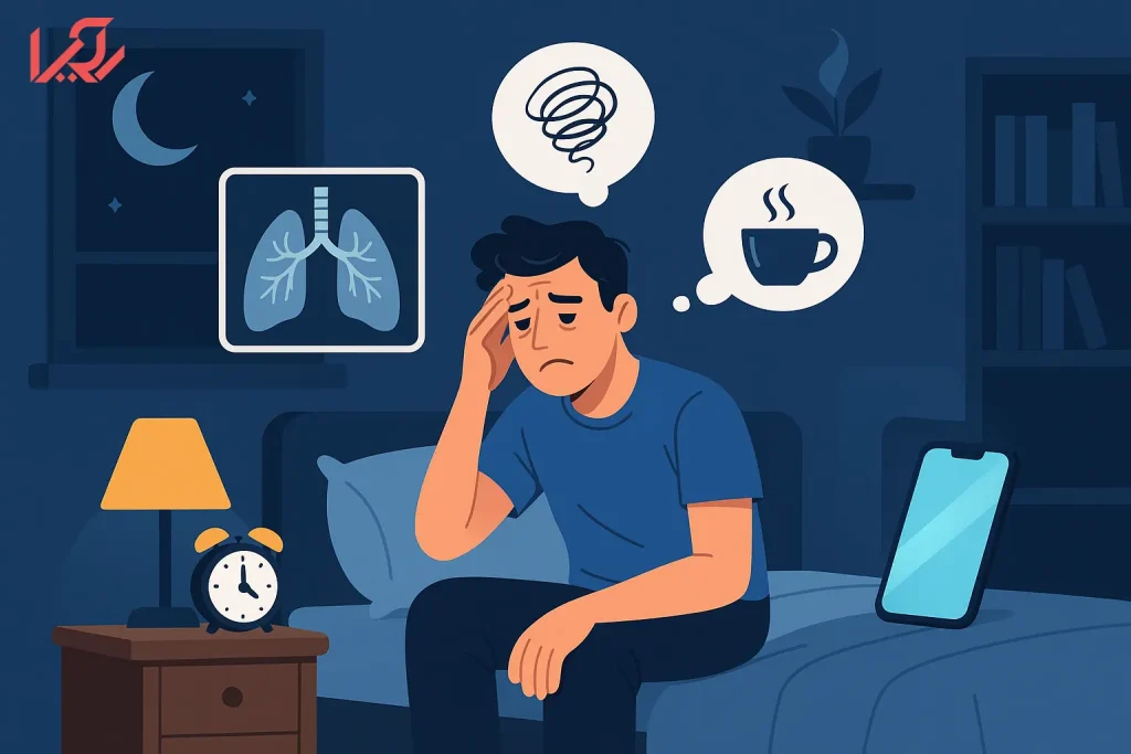 مردی دچار نگرانی از قهوه، گوشی موبایل و مشکلات تنفسی