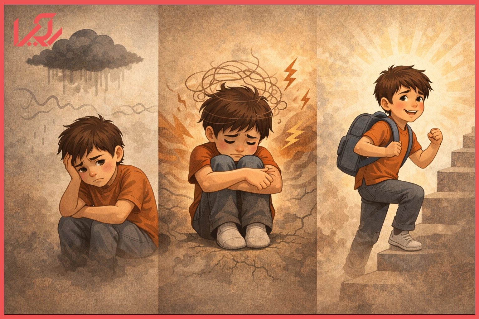 انواع استرس در کودکان شامل استرس کوتاه‌مدت، مزمن و سازنده